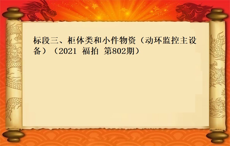 标段三、柜体类和小件物资（动环监控主设备）（2021 福拍 第802期）
