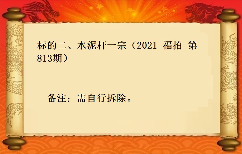 标的二、水泥杆一宗（2021 福拍 第813期）
