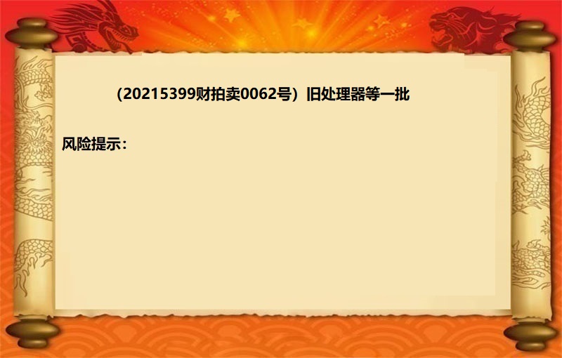 20215399财拍卖0062号