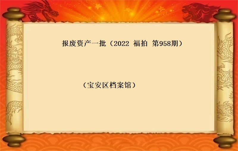 报废资产一批（2022 福拍 第958期）