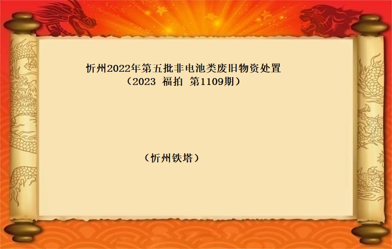 忻州2022年第五批非电池类废旧物资处置 （2023 福拍 第1109期）
