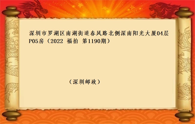 深圳市罗湖区南湖街道春风路北侧深南阳光大厦04层P05房 （按年租金起拍）（2023 福拍 第1190期）