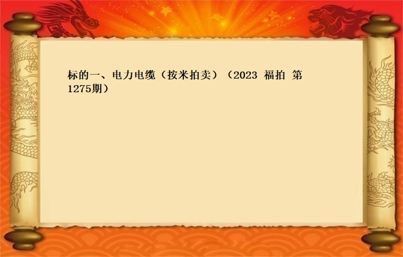 标的一、电力电缆（按米拍卖）（2023 福拍 第1275期）