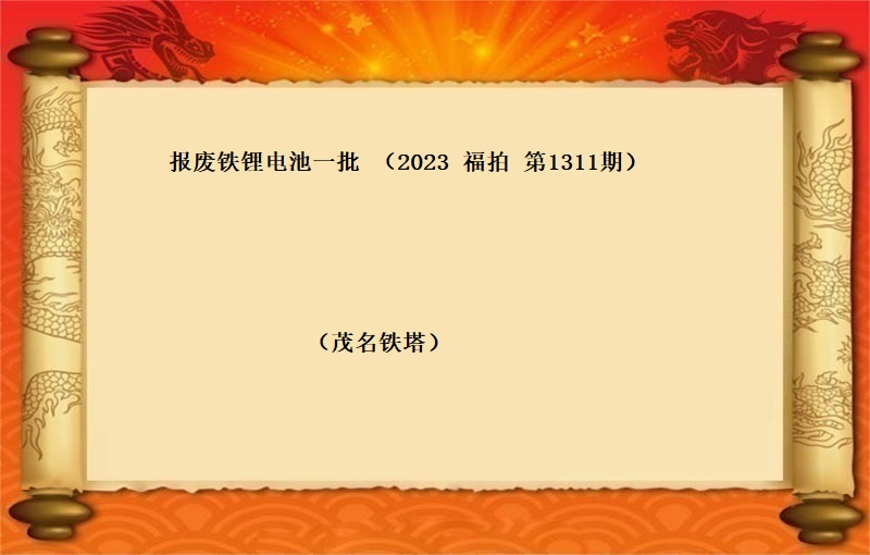 报废铁锂电池一批（按吨拍卖）（2023 福拍 第1311期）
