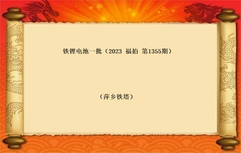 铁锂电池一批（按吨拍卖）（2023 福拍 第1355期）