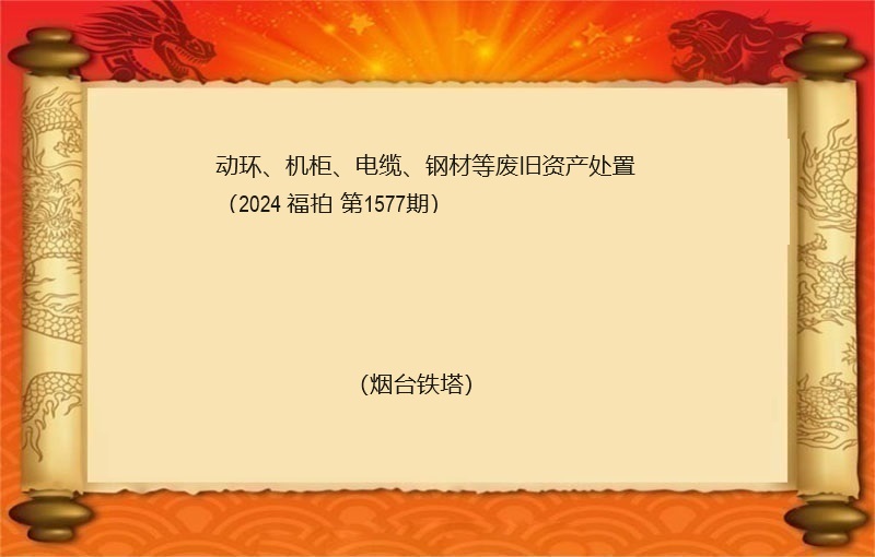 动环、机柜、电缆、钢材等废旧资产处置（2024 福拍 第1577期）