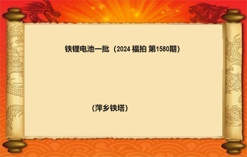 铁锂电池一批（按吨拍卖）（2024 福拍 第1580期）