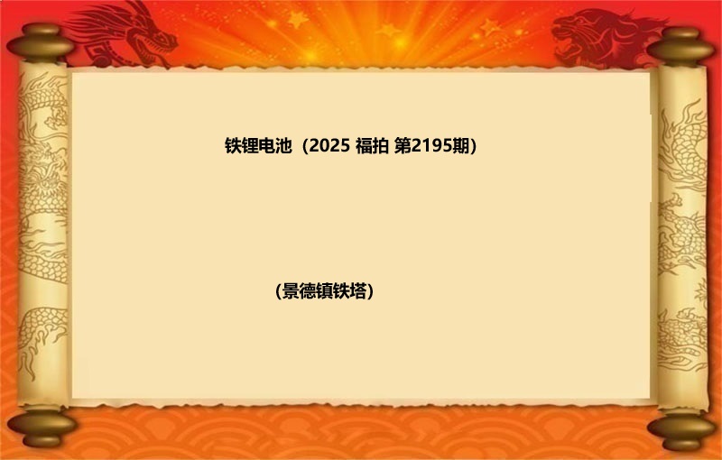 铁锂电池（按吨拍卖）（2025 福拍 第2195期）