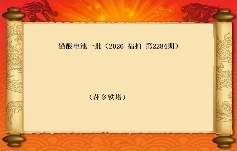 铅酸电池一批（按吨拍卖）（2026 福拍 第2284期）